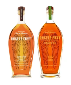 Angel's Envy Kentucky Straight Bourbon Whiskey Angel's Envy is a small batch Bourbon produced by Bourbon Hall of fame member, Lincoln Henderson. Responsible for helping develop Woodford Reserve where he was master distiller for 39 years, he now works with his son Wesley running their family business, the Louisville Distilling Company. Aged for 4 to 6 years in white American oak it then spends a further 3 to 6 months finishing in Ruby Port casks. A light, sweet and floral nose with lots of vanilla bean lead on to an incredibly balanced and smooth palate. This will have definitely left the Angel's yearning for more when the whiskey left the barrels! Angel's Envy Rye Whiskey As malcontents, we’re particular about our whiskey. When we decided to release a rye, we knew it had to be something special to live up to the amazing response received by our bourbon finished in port barrels. Angel’s Envy Rye Finished in Rum Barrels is genuinely unique and worthy of Master Distiller Lincoln Henderson’s legacy. The taste profile of rye whiskey was a perfect fit for a rum cask finish. After sampling over 100 rums to find the right flavor to complement rye whiskey, the team’s decision was unanimous. Angel’s Envy spends up to 18 months finishing in Caribbean rum casks, resulting in an immensely complex whiskey. The mingling of raw, spicy and earthy rye with the mellow sweetness of rum finishing creates an incomparably smooth and drinkable whiskey, even at 100 proof. Frequently Asked Questions What is included in the Angel's Envy Combo? The Angel's Envy Combo typically includes bottles of Angel's Envy Bourbon and Angel's Envy Rye. It offers a combination of two distinct and highly regarded whiskeys from Angel's Envy. Can you describe the flavor profiles of Angel's Envy Bourbon and Angel's Envy Rye? Angel's Envy Bourbon is known for its smooth and sweet flavor with notes of caramel and vanilla, finished in port wine barrels. Angel's Envy Rye offers a spicier profile with hints of honey and toasted oak, aged in Caribbean rum casks. What are some recommended ways to enjoy the whiskeys in the Angel's Envy Combo? Angel's Envy Bourbon is often enjoyed neat or in classic bourbon cocktails like the Old Fashioned. Angel's Envy Rye is ideal for sipping neat or in cocktails such as the Manhattan. These whiskeys cater to both sipping and mixing preferences, providing a versatile whiskey experience.