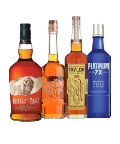 Colonel E.H Taylor Single Barrel, Sazerac Rye, Buffalo Trace Bourbon, Platinum 7X Vodka Special