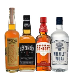 Colonel E.H. Taylor Small Batch, Benchmark Bourbon, Wheatley Vodka, Southern Comfort 70 Proof Special